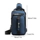 thumbnail image 3 of Mochila bandolera para hombre mujer | Bolsa de pecho ajustable para el hombro con orificio para auriculares | Poliéster ligero | Tamaño compacto para tabletas de 7,9" | Azul Caqui Gris Oscuro | 11,8, 3 of 7