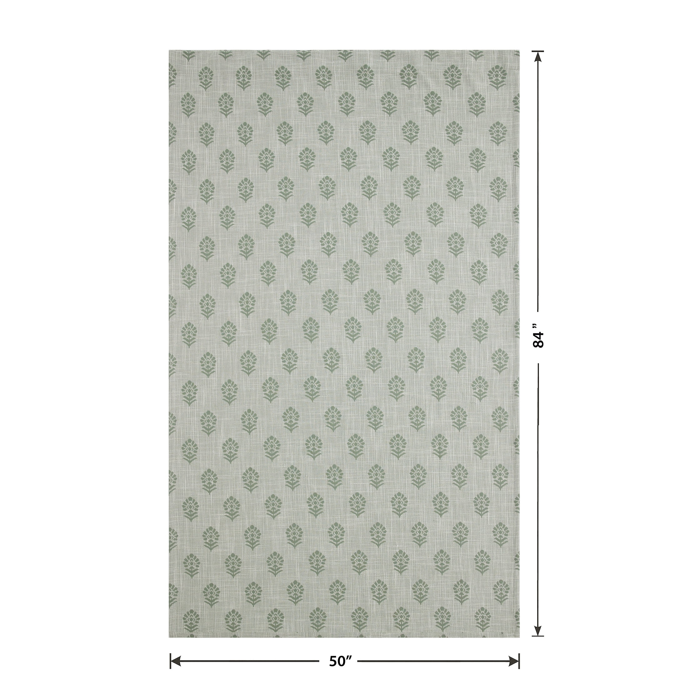 Better Homes & Gardens Floral Block Print Blackout Single Curtain Panel, Green, 50"W x 84"L
