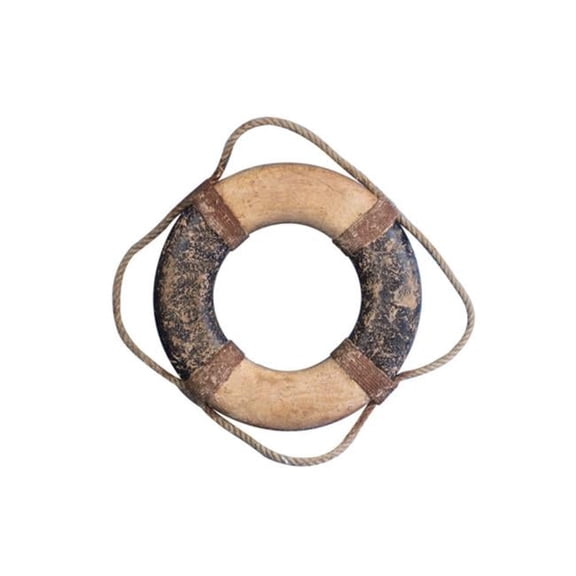 Handcrafted Model Ships Lifering 10-208 Seaworn Decorative Blue And White Vintage Lifering - 10 in.