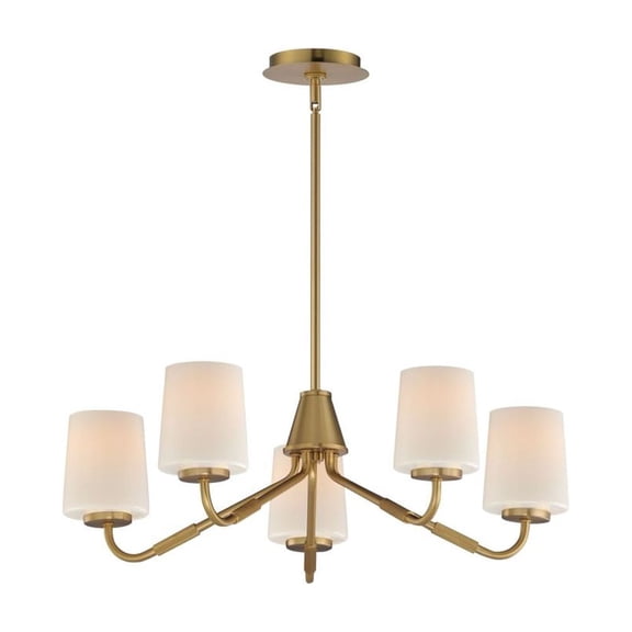 12696WTNAB Maxim Lighting Durham - 5 Light Chandelier-8 Inch Tall and 26 Inch Wide-Natural Aged Brass Finish