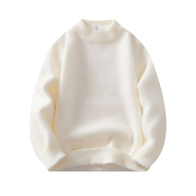 cfhntfmh Oversized Sweaters for Men Warm Turtleneck Basic Sweaters Soft Knit Long Sleeve Thermal Pullover Tops Streetwear