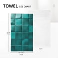thumbnail image 5 of Blue Green Square Ceramic Pattern Face Wash Cloth 27.5×16in Hand Towels Bathroom Soft Absorbent Kitchen Towel Spring Decorative Dish Hotel Gym Spa, 5 of 5
