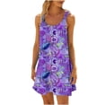 thumbnail image 2 of Teissuly Women's Round Neck Sleeveless Gradient Tie Dyed Beach Dress, 2 of 5