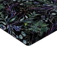 thumbnail image 4 of Ambesonne Watercolor Forest Fitted Sheet, Leaves of Jungle, Full Size, Lavender and Jade Green, 4 of 5
