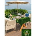 thumbnail image 4 of St. Patrick’s Day Shamrock Outdoor Tablecloth - 52x70 Inch Rectangle Dining Table Cover, Dark Green Books Cups Lucky Leaf Waterproof Outdoor Table Cloth with Umbrella Hole & Zipper for Picnic/Patio, 4 of 7
