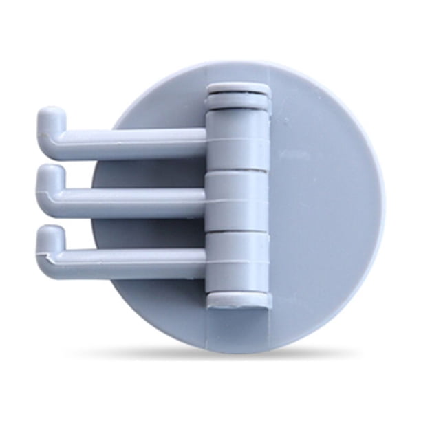 Kearding Gancho Colgador autoadhesivo Ganchos de almacenamiento adhesivos montados en la pared Gadgets giratorios de doble gancho Soporte Organizadores de utensilios de cocina gris 10 piezas
