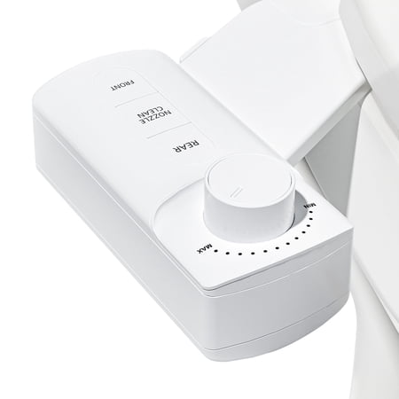 ROSYNEY Ultra-Slim Bidet Attachment, Non-Electric Adjustable Water Pressure, Self-Cleaning Dual Nozzle(Front & Rear Wash) Bidet, White
