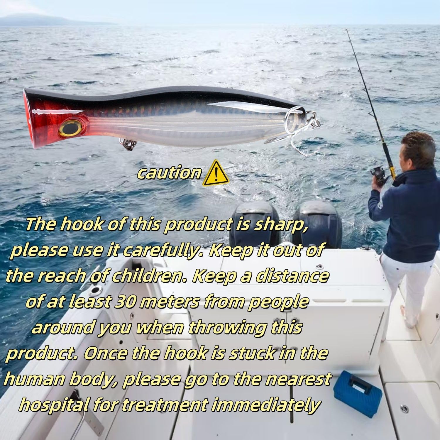 ABPETE fishing lures,Saltwater Hard Lures ,Deep Diver Trolling Baits for Marlin & Tuna, Heavy Duty Offshore Lures with Anti-Corrosion Hooks