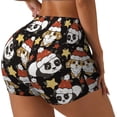 thumbnail image 2 of Fotbe Cute Dog Panda Seamless Shorts, Womens Workout Shorts High Waist Stretch Booty Short for Gym/Yoga/Running/Biking-, 2 of 9
