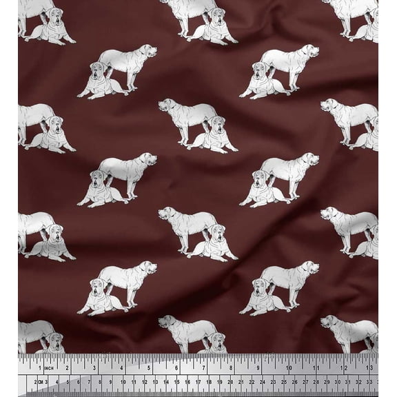 Soimoi Cotton Duck Fabric Bullmastiff Dog Print Fabric by The Yard 42 Inch Wide