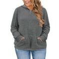 thumbnail image 2 of NISVIYA Womens Winter Plus Size Lightweight Hooded Sweatshirts Trendy Ribbed Solid Color Hoodies with Pocket Hood Sweater Pullover, 2 of 3