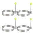 thumbnail image 1 of Paquete de 4 anillos de huevo frito molde antiadherente para sartén, huevo circular afilado con mango, forma de huevo de acero inoxidable Namotu HQ-089, 1 of 3