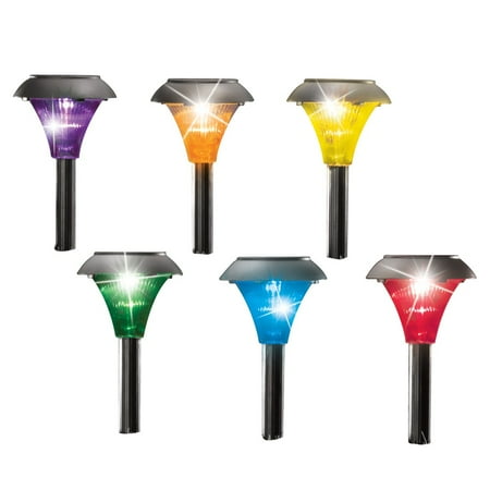 Color Changing Solar Pathway Stakes Set Of 6