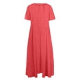 thumbnail image 4 of HomeGardon Liquidation! Robes d'Été pour Femmes 2025, Robes d'Été pour Femmes, Robe Unie Décontractée d'Été pour Femmes à Col Rond et Manches Courtes, P-XXXXXL, 4 of 4