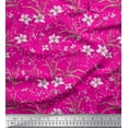 thumbnail image 1 of Soimoi Moss Georgette Fabric Leaves & Azalea Floral Printed Fabric 1 Yard 42 Inch Wide, 1 of 3