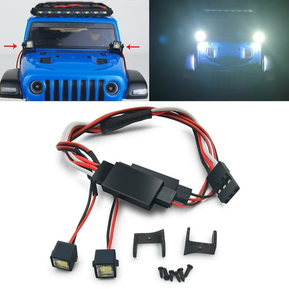 RCLIONS LED Light Spotlight Decoration Lamps for 1/24 RC Crawler Axial SCX24 Wrangler AXI00002 Gladiator AXI00005 Upgrade Parts