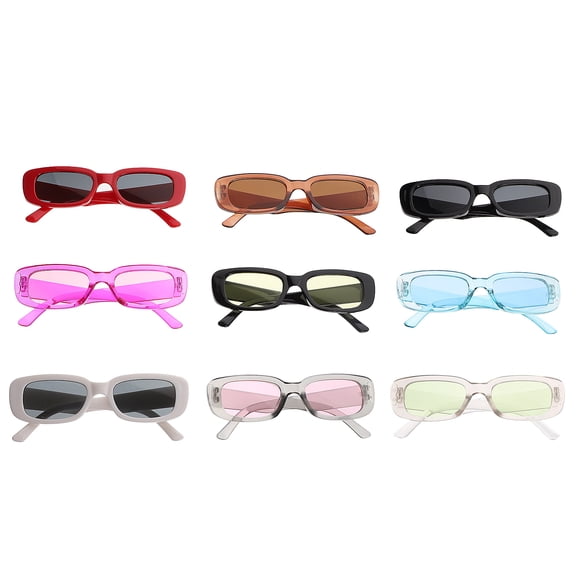 9pcs Rectangle Sunglasses Stylish Eyeglasses Eyewear For Men Women