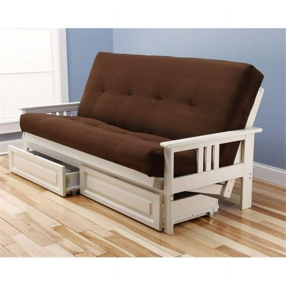 Kodiak Monterey Frame Suede Mattress & Storage Drawers- Brown - Brown