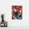 thumbnail image 4 of Motorcycle Racing Red Blue Yellow Biker Sport Living Room Extra Large XL Wall Art Poster Print, 4 of 5