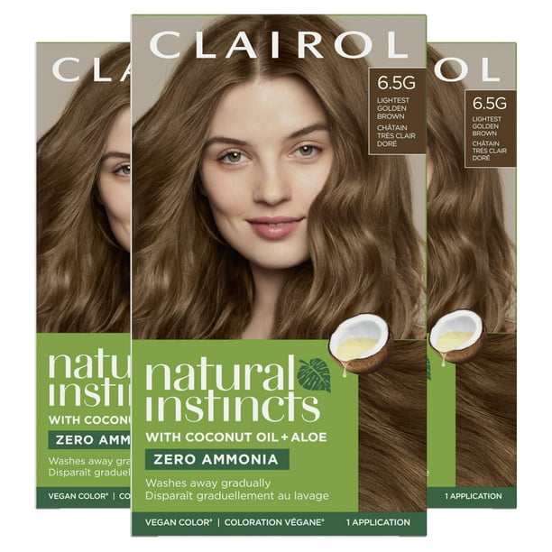 Tinte para el cabello Clairol Natural Instincts Demi-Permanent 6.5G x3