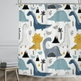 thumbnail image 2 of SPXUBZ Cartoon Dinosaur Shower Curtain Boys Cute Kids Funny Animal Graffiti Dino Multi Color Children Fabric Waterproof Home Bed Bathtub Decor 72x72 inches, 2 of 7