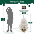 thumbnail image 4 of Mini Christmas Tree with Lights,Holiday Artificial Flocked Mini Christmas Tree Decoration,Includes 50 Led Warm Yellow Lights and Cloth Bag,Indoor Home Evergreen Tabletop Decor 2ft/24inch, 4 of 14