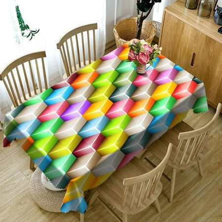 

Hot Selling Fashion 3D Floral Pattern Tablecloth Dust/fouling Proof Wedding Party ration Rectangular Kitchen Tablecloth