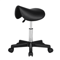 Yaheetech Rolling Adjustable Swivel saddle Stool, Black