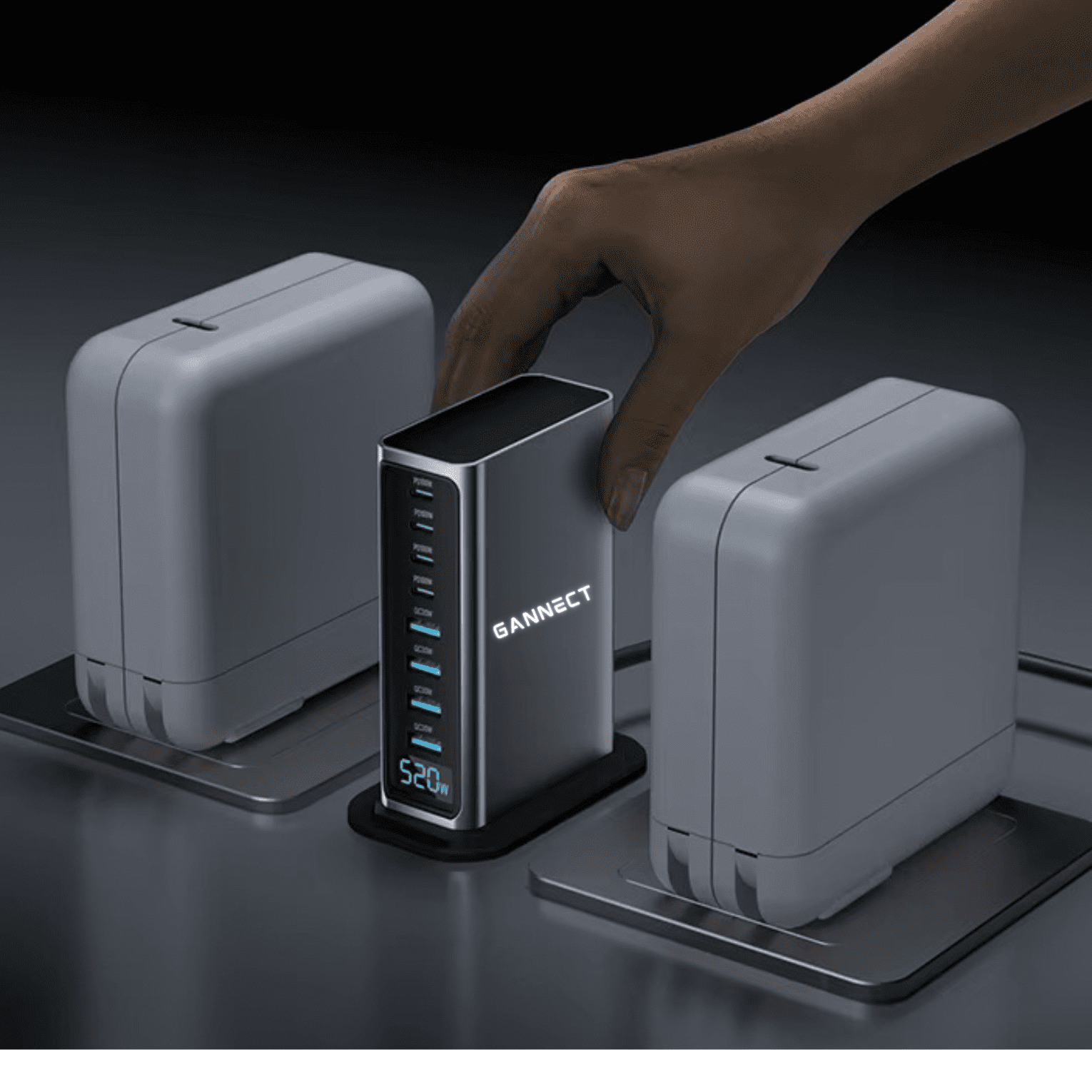 GANNECT Charging Station 8-Ports Docking Station, 520W