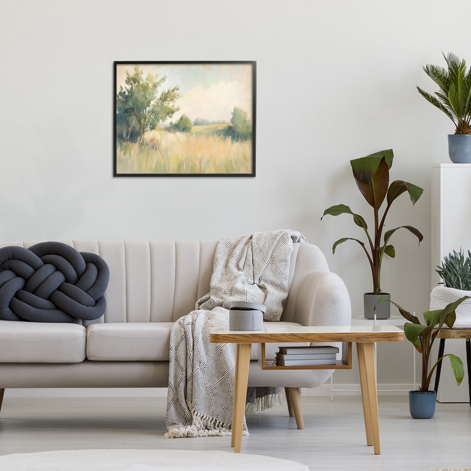 Stupell Industries Summer Green Meadow Black Framed Giclee Art, design by Kim Allen