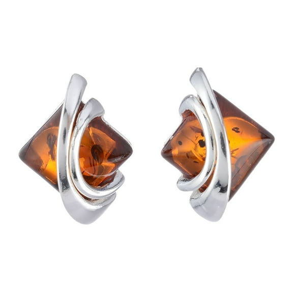 Sterling Silver and Baltic Honey Amber Earrings "Bethany"