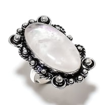 Natural Mystic Topaz Gemstone Handmade 925 Sterling Silver Ring Size 9