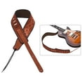 thumbnail image 1 of Adjustable 2.8-inch Wide Synthetic Leather Guitar Strap with Matte Finish - Light Brown with Yellow Totem Pattern, 53-inch Max Length, Compatible with Acoustic/Electric Guitars and Bass, Durable &, 1 of 6