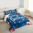 thumbnail image 2 of Manfei Cartoon Snowflake Tree Full Size Comforter Sets, Happy New Year Bedding Comforter Set, Christmas Gift Reversible Bedding Sets, Microfiber Bedroom Decor, 3 Pieces, 2 of 8