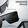 thumbnail image 4 of Gafas de sol SOJOS Square Big Frame Flat Top SJ2117 para mujer, 4 of 5
