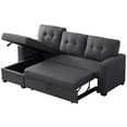 thumbnail image 2 of Kingfisher Lane Transitional Fabric Reversible Sleeper Sectional in Dark Gray, 2 of 9