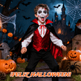 thumbnail image 3 of Vampiro Disfraz Infantil Cosplay Drácula Accesorio Halloween Fiesta Xtellar negro, 3 of 4