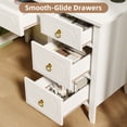 thumbnail image 6 of DreamCurship White Desk with 4 Drawers, Computer Desk with Storage, Home Office Desk for Small Spaces, Modern Makeup Vanity Dressing Desk, White, 6 of 9