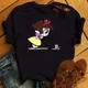 thumbnail image 3 of Camiseta con estampado con dibujo de princesa de Disney para mujer, pantalón corto informal a la moda, camisetas de manga, camisetas con estampado gráfico de dibujos animados de los años 90, 3 of 4