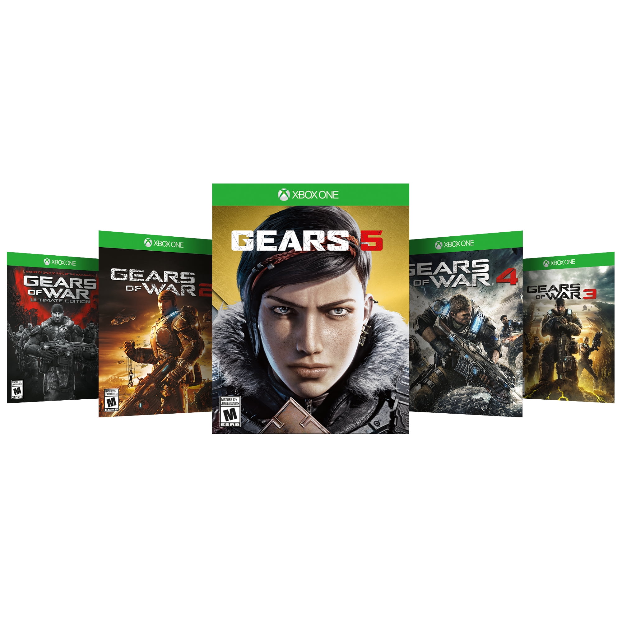 Gears 1 5 Complete Bundle Gears 5 Ultimate Edition Gears Of War 4 3 2 And Gears Of War Ultimate Edition 5 Games Xbox One Key Card Walmart Com