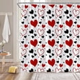 thumbnail image 3 of Valentine''s Day Shower Curtain Red Black Heart Modern Women Romantic Fabric Curtain with Hooks for Bathroom Decor,70x70 Inch, 3 of 5