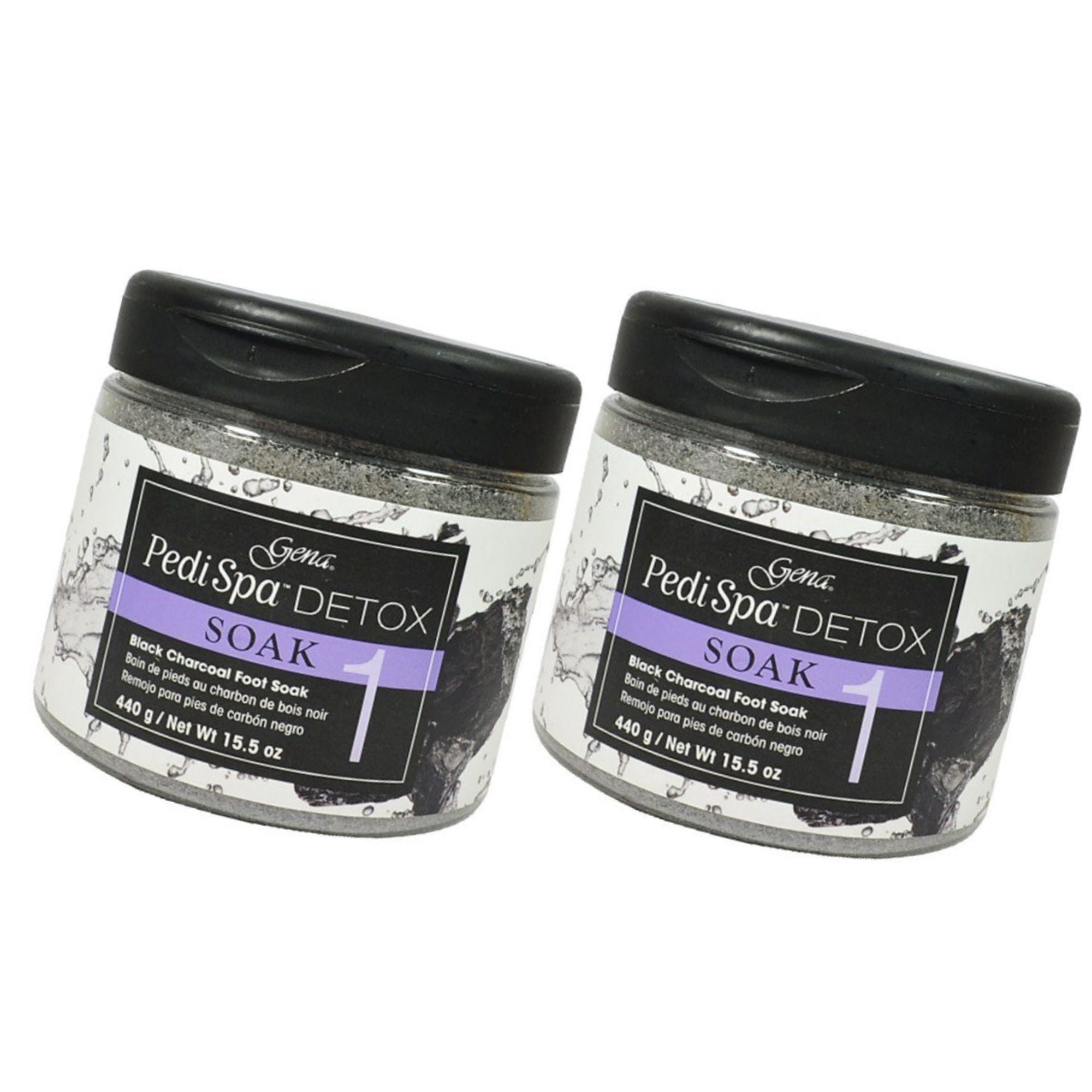 Gena - Pedi Spa Detox Black Charcoal Foot Soak 440 g / 15.5 oz x 2