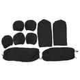 thumbnail image 1 of Juego completo de fundas para asientos de coche, de tela suave y transpirable, ajuste universal para coches, color negro, 1 of 15