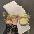 thumbnail image 5 of Gafas de sol vintage Gafas de sol coreanas para mujer Personalidad de moda Gafas de sol cuadradas con forma de arroz Malla roja Mismo estilo Brillante Negro Amarillo, 5 of 5