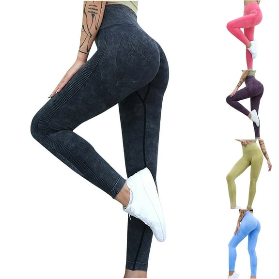 HAPIMO Yoga Legging Pants for Women Running Sports Stretch High Rise Fall Trousers Trendy Clothes Solid Black L