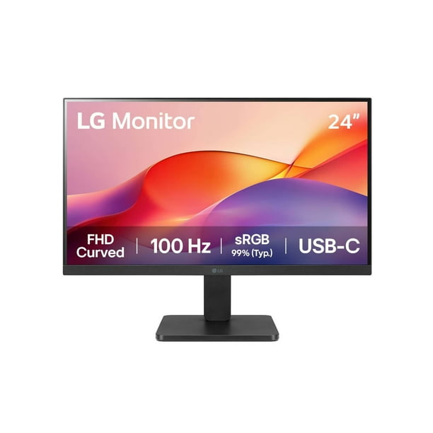 Monitor Curvo LG 24 pulgadas 24U421A-B FHD 100hz con USB-C