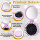 thumbnail image 3 of Uxcell 2 Pcs Mini Cepillo de Pelo Compacto de Viaje, Cepillo de Pelo Plegable Redondo con Espejo, Peine de Masaje Compacto para Bolso, Uso Diario de Viaje para Mujeres y Niñas, Púrpura, 3 of 7