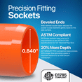 thumbnail image 6 of FORMUFIT 1/2" 3-Way Elbow Furniture Grade PVC Pipe Fittings, (13/16" Actual Socket ID), Orange, 10-Pack, 6 of 7