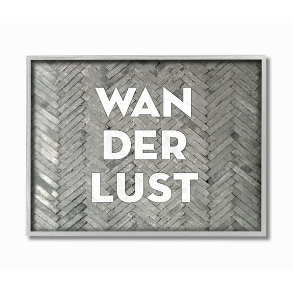 The Stupell Home Decor Wanderlust Patterned Bricks Gray Framed Texturized Art