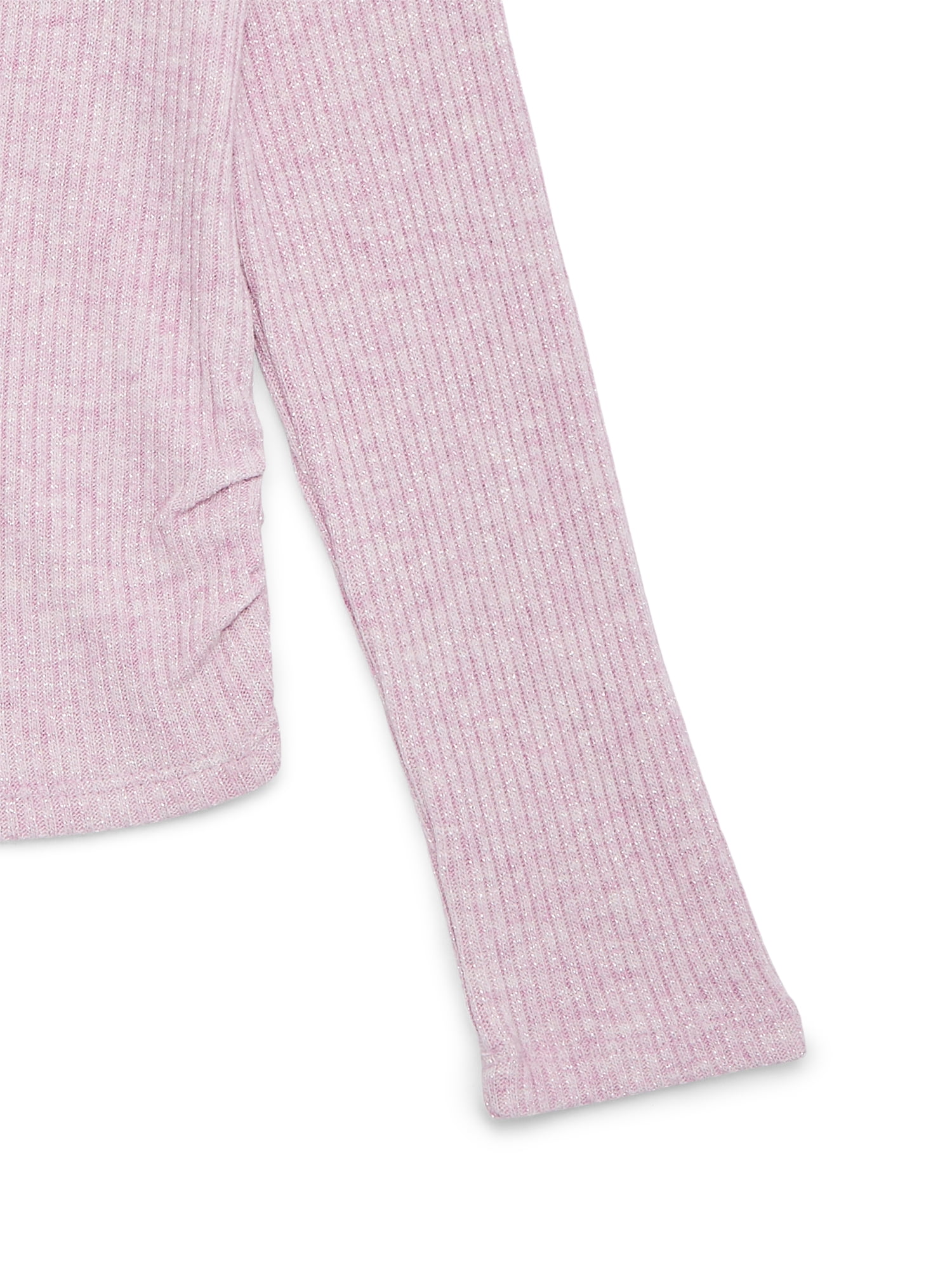 Wonder Nation Girls Long Sleeve Knit Shine Top, Sizes 4-18 & Plus